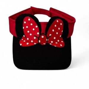 Disney Parks Jerry Leigh Women's Minnie Mouse Visor 3D Ears and Bow Black hat